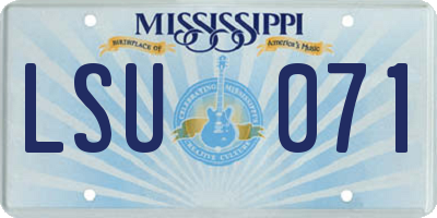 MS license plate LSU071