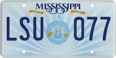 MS license plate LSU077