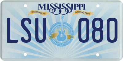 MS license plate LSU080