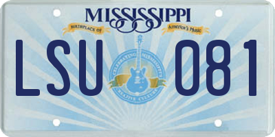 MS license plate LSU081