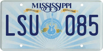 MS license plate LSU085