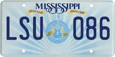 MS license plate LSU086