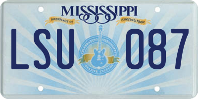 MS license plate LSU087