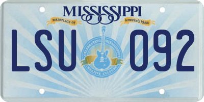 MS license plate LSU092