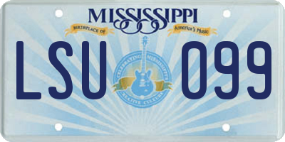 MS license plate LSU099