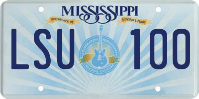 MS license plate LSU100