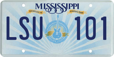 MS license plate LSU101
