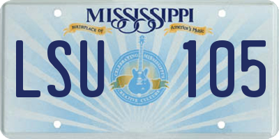 MS license plate LSU105