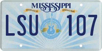MS license plate LSU107