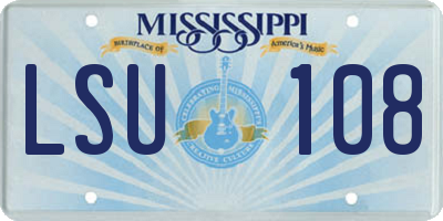 MS license plate LSU108