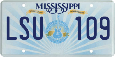 MS license plate LSU109