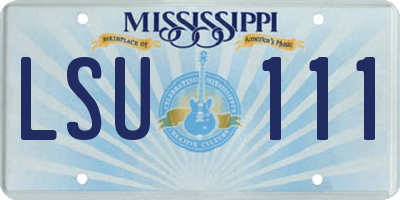 MS license plate LSU111