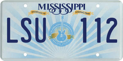 MS license plate LSU112