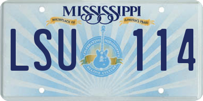 MS license plate LSU114
