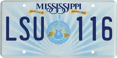MS license plate LSU116