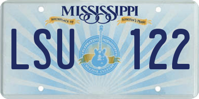 MS license plate LSU122