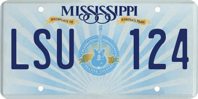MS license plate LSU124