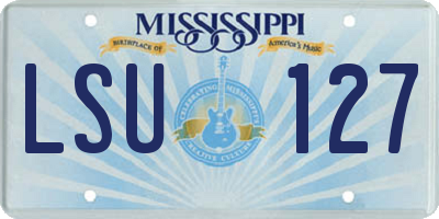 MS license plate LSU127