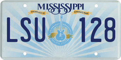 MS license plate LSU128