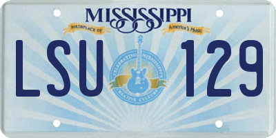 MS license plate LSU129