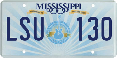MS license plate LSU130