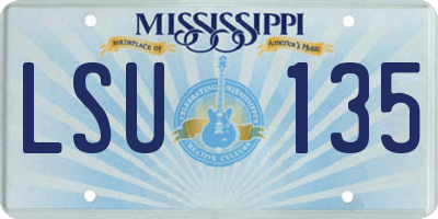 MS license plate LSU135