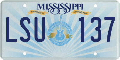 MS license plate LSU137