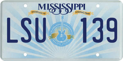 MS license plate LSU139