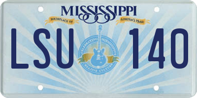 MS license plate LSU140