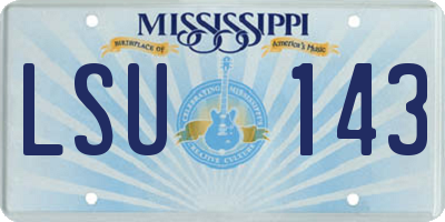 MS license plate LSU143
