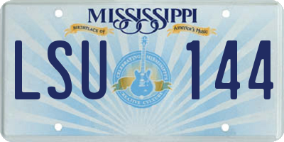 MS license plate LSU144