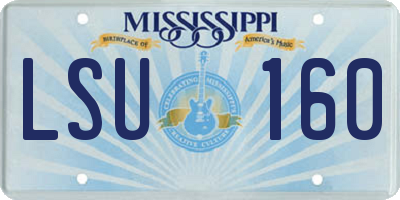 MS license plate LSU160