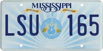MS license plate LSU165
