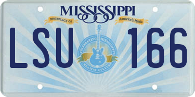 MS license plate LSU166