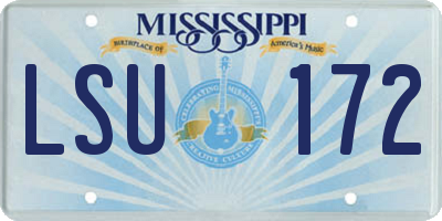 MS license plate LSU172