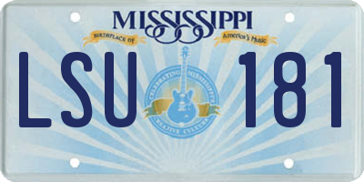 MS license plate LSU181