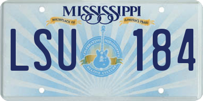 MS license plate LSU184