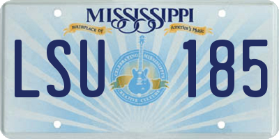 MS license plate LSU185