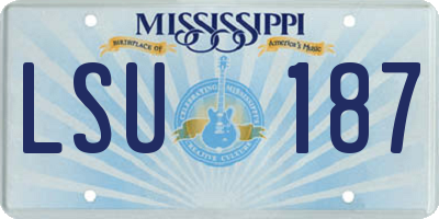 MS license plate LSU187