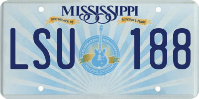 MS license plate LSU188