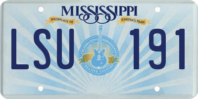 MS license plate LSU191
