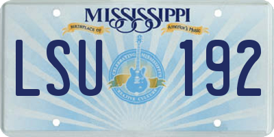 MS license plate LSU192