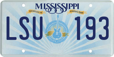 MS license plate LSU193