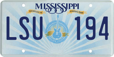 MS license plate LSU194