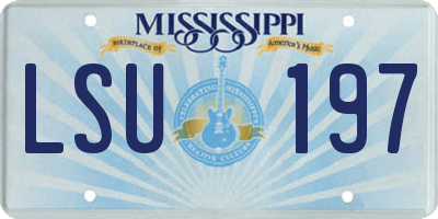 MS license plate LSU197