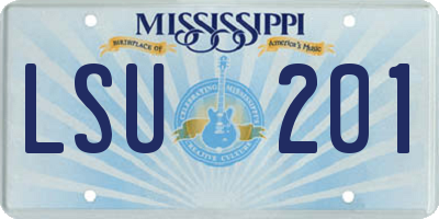 MS license plate LSU201