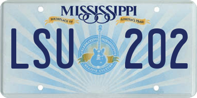 MS license plate LSU202