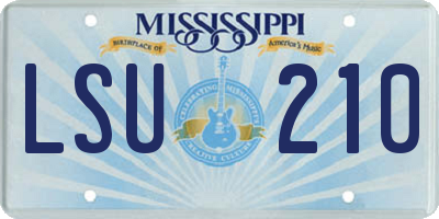MS license plate LSU210