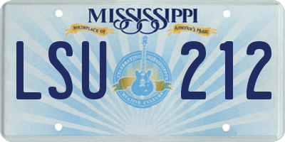 MS license plate LSU212