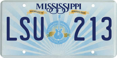 MS license plate LSU213